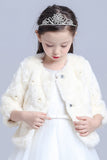 Manches 3/4 Flower Girl Plush Jacket avec perle