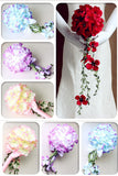 Satin Foam Rose Flower bouquet de mariage avec strass (25 * 20cm)