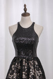 2024 Homecoming Robes A Line Scoop Sequin &amp; Lace Short / Mini