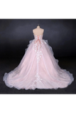 Robe de bal bustier sweetheart robes de mariée avec dentelle Applique, robes de bal en tulle