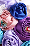 Roses rondes strass Broche cristal Roses bouquet de mariage (26 * 22cm)