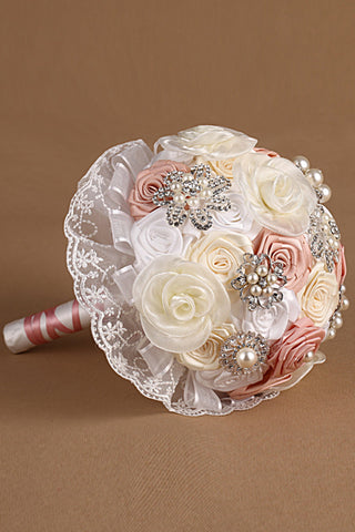 Belle strass Roses rondes Bouquets de mariage Fleurs (26 * 22cm)