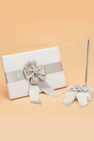 Belle perle de Faux / Bow Livre &amp; Pen Set