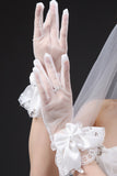 2024 Tulle poignet Longueur Gants de mariée