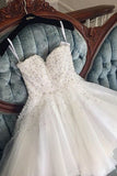 2024 Tulle Homecoming Robes A Line Sweetheart Beaded Bodice Short / Mini