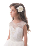 2024 Une ligne Scoop Tulle avec des perles et des robes Applique Flower Girl