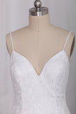 2024 Open Back Lace Spaghetti Straps Sweep Train Robes de mariée