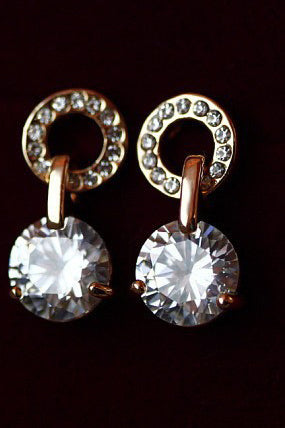 Boucles d&#39;oreilles Zircon exquis / Plaqué Ladies