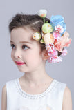 Colorful Flower Girl&#39;S Tissu Headpiece - Mariage / Cérémonie / Barrettes extérieure