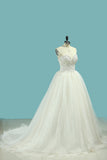 2024 Sweetheart Beaded Bodice Organza Robes de mariée A Line Floor Length