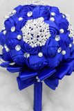 Wedding bouquet Roses ruban avec Broche strass (32 * 22cm de)