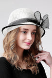 Cambric mignon de dames avec Bow-Knot Bowler / Chapeau cloche