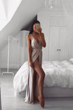 2024 Sexy Spaghetti Straps Robes de soirée A Line Chiffon With Slit