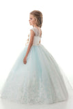 2024 Tulle Scoop Avec Applique Et Sash Ball Gown Flower Girl Dresses