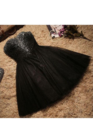 2024 Sweetheart Homecoming Robes Une ligne Tulle avec des perles au-dessus de la longueur du genou