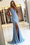 2024 Spaghetti Straps Chiffon With Slit Sweep Train Mermaid Robes de soirée