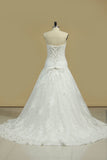 2024 Vintage Wedding Dresses sweetheart Une ligne Tulle Avec Applique les trains tribunal