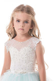 2024 Tulle Scoop Avec Applique Et Sash Ball Gown Flower Girl Dresses