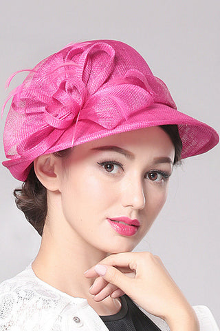 Mode Cambric Avec Ladies Flower Bowler / Chapeau cloche