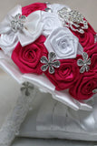 Round Roses Crystal Pearl Roses bouquet de mariage (26 * 22cm)