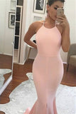 2024 New Arrival Sexy Back Back Halter Spandex Robes de bal Mermaid Zipper Up