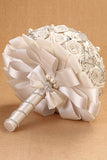 Fleurs blanches strass cristal Roses Bouquet de mariée mariage (30 * 26cm)