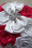 Round Roses Crystal Pearl Roses bouquet de mariage (26 * 22cm)