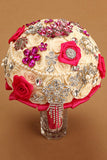 Forme Rond Roses Ruban avec strass Broche bouquet de mariage (27 * 20cm)