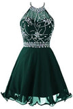 2024 Une ligne Homecoming mignonne robe Halter court / mini en mousseline de soie et tulle perlé Corsage