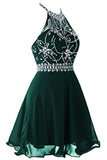 2024 Une ligne Homecoming mignonne robe Halter court / mini en mousseline de soie et tulle perlé Corsage