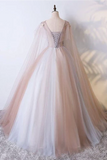 Robe de bal de bal en tulle de robe de bal v avec appliques, robes de quinceanera longueur de plancher unique