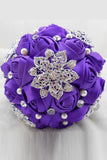 Wedding bouquet Roses ruban avec Broche strass (32 * 22cm de)