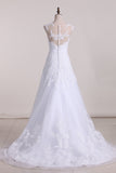 2024 Scoop Un mariage en ligne Robes tulle avec appliques Et Sash