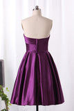 2024 Robe de demoiselle d&#39;honneur A Line Sweetheart Satin With Ruffles Short / Mini