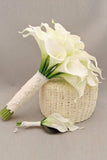 Bouquet de mariage romantique Callas Tenir Fleurs Et Broche pure main (31 * 24cm)