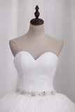 2024 Robes de mariée New Tulle Ball Gown Sweetheart Ruched Bodice Lace Up Back