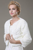 Manches 3/4 en fausse fourrure de mariage Wrap MPJ140913