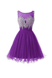 2024 Tulle Scoop Beaded Bodice Homecoming Robes A Line Short / Mini