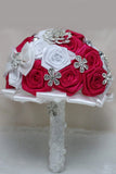 Round Roses Crystal Pearl Roses bouquet de mariage (26 * 22cm)