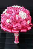 Roses rondes strass Broche cristal Roses bouquet de mariage (26 * 22cm)