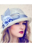 Attractive Cambric Avec Ladies Flower Bowler / Chapeau cloche