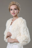 Manches 3/4 en fausse fourrure de mariage Wrap MPJ140906