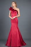 2024 New Arrival Satin One Shoulder Mermaid Sweep Train Robes de soirée