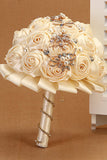 Wedding Bride Tenir Fleur strass Cristal Perle Tissu Bouquet de fleurs (26 * 22cm)