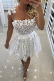 2024 Lace Homecoming Robes Une ligne de scoop avec des appliques et des perles