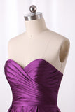 2024 Robe de demoiselle d&#39;honneur A Line Sweetheart Satin With Ruffles Short / Mini