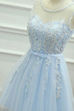 2024 Homecoming Robes Scoop Tulle Avec Applique Et Sash A Line