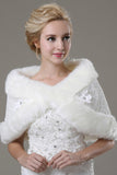 Faux Fur Wrap mariage Avec la main Fleurs MPJ140940