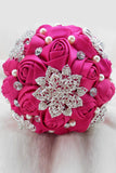 Wedding bouquet Roses ruban avec Broche strass (32 * 22cm de)