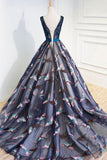 2024 Robes de bal magnifiques robe de bal v cou dentelle perles bowknot robe de soirée en tulle